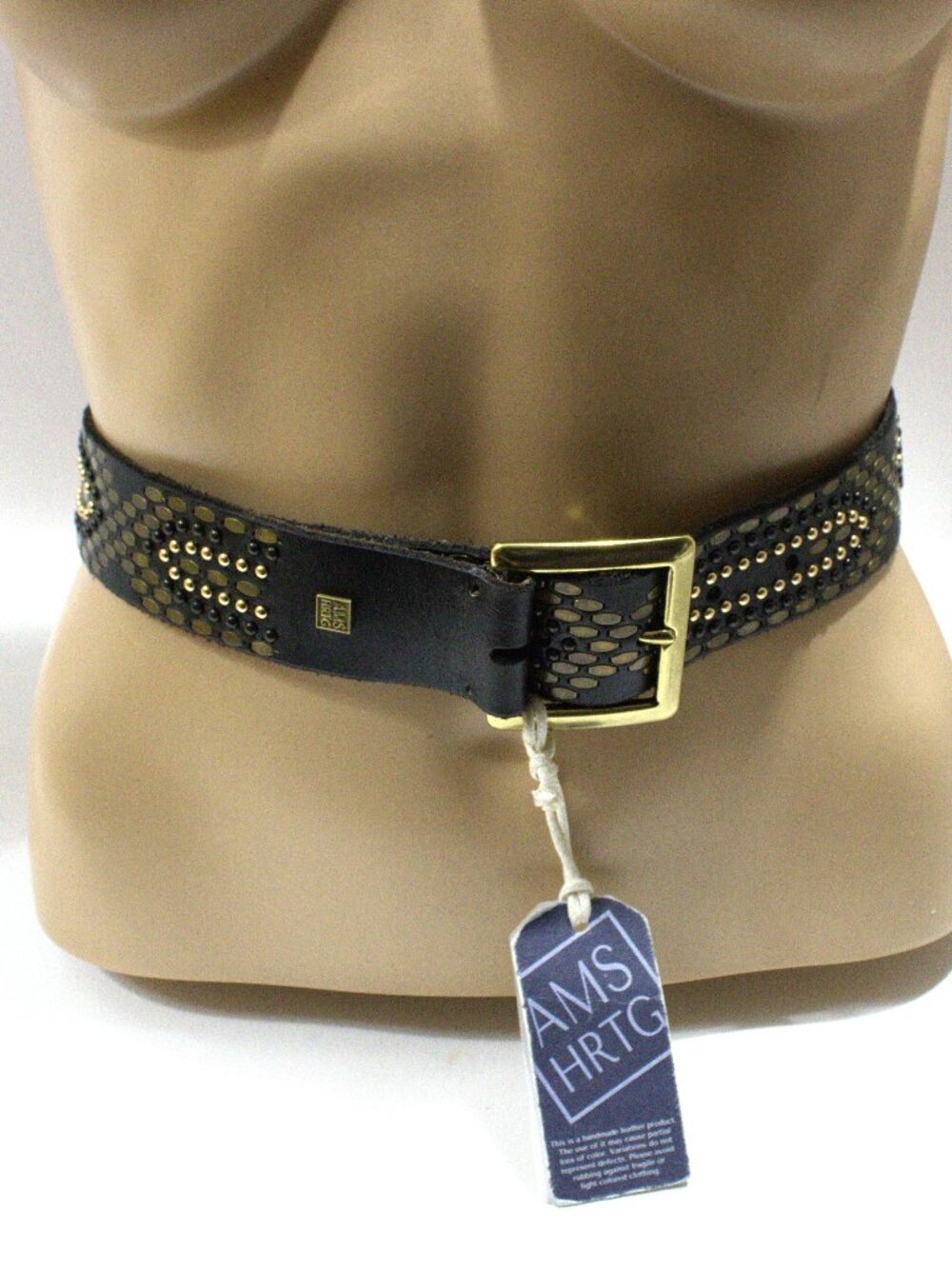 Amsterdam Heritage, Chocolate Brown Belt with Grommets and Gold Buckle